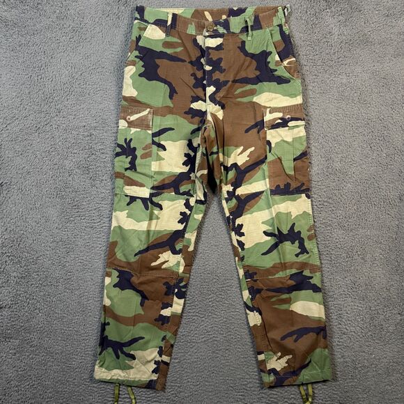 Military Pants Mens Medium Regular Woodland BDU Army Trouser Combat - Picture 1 of 12